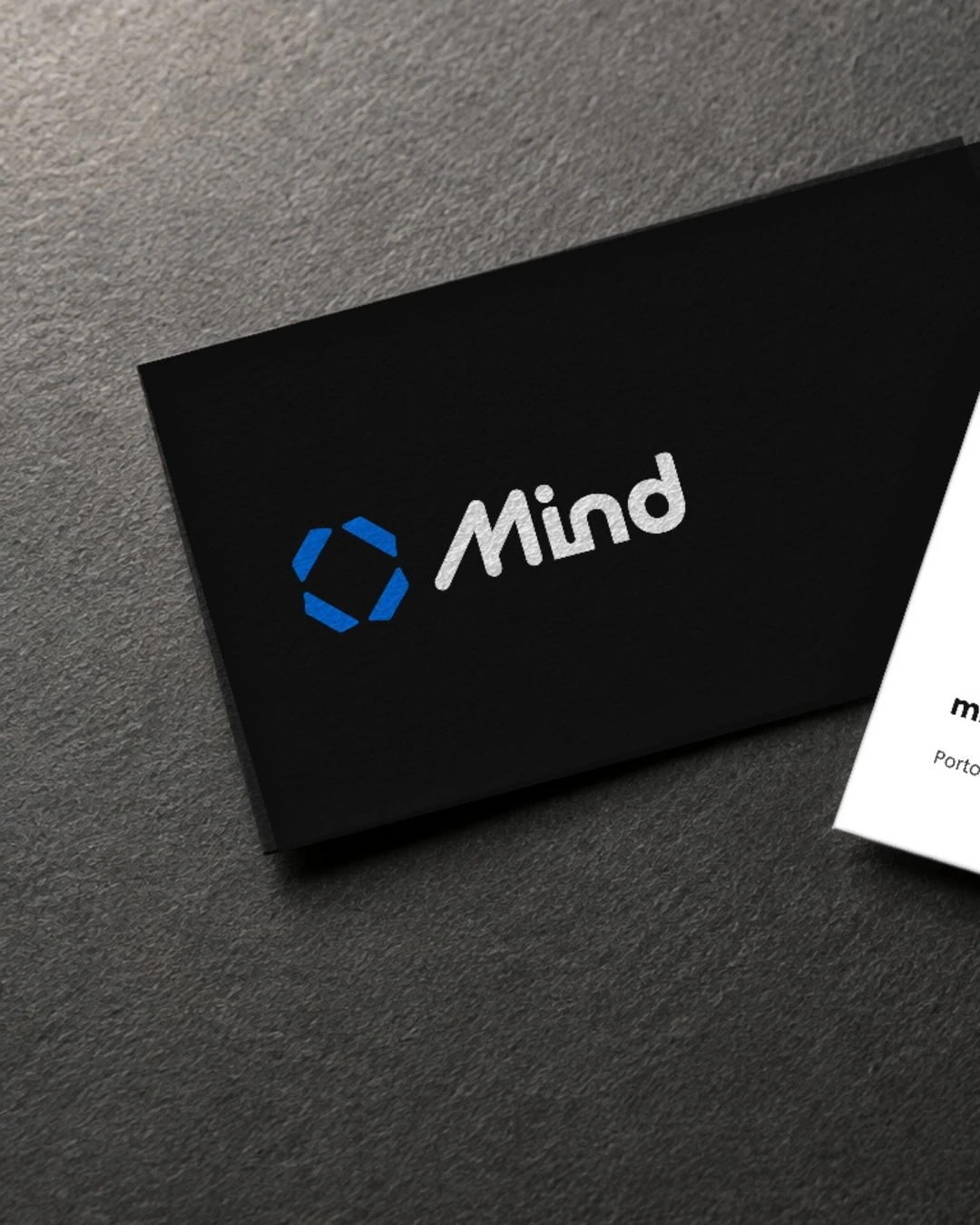 Cartões de visita preto e branco da Mind