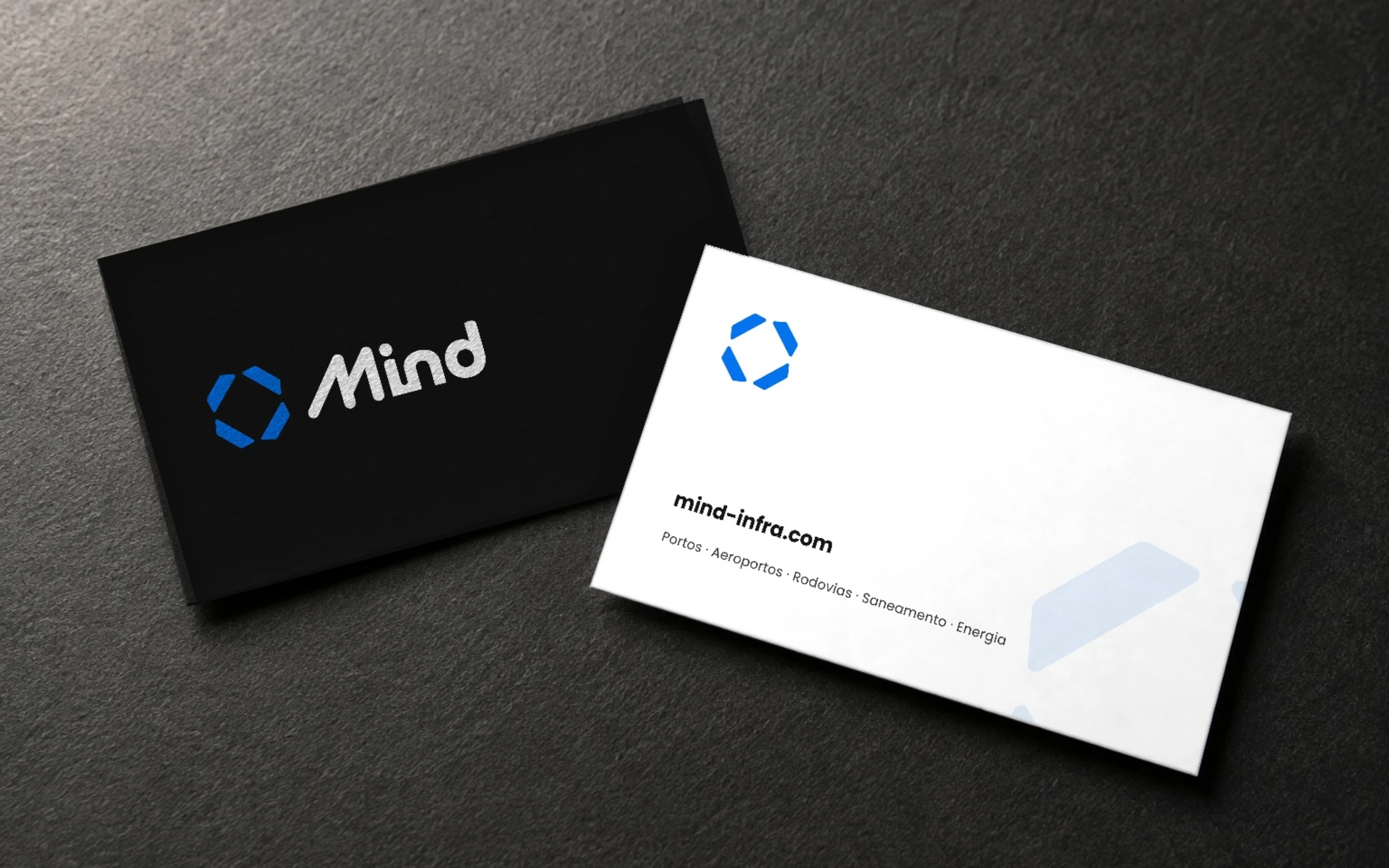Cartões de visita preto e branco da Mind