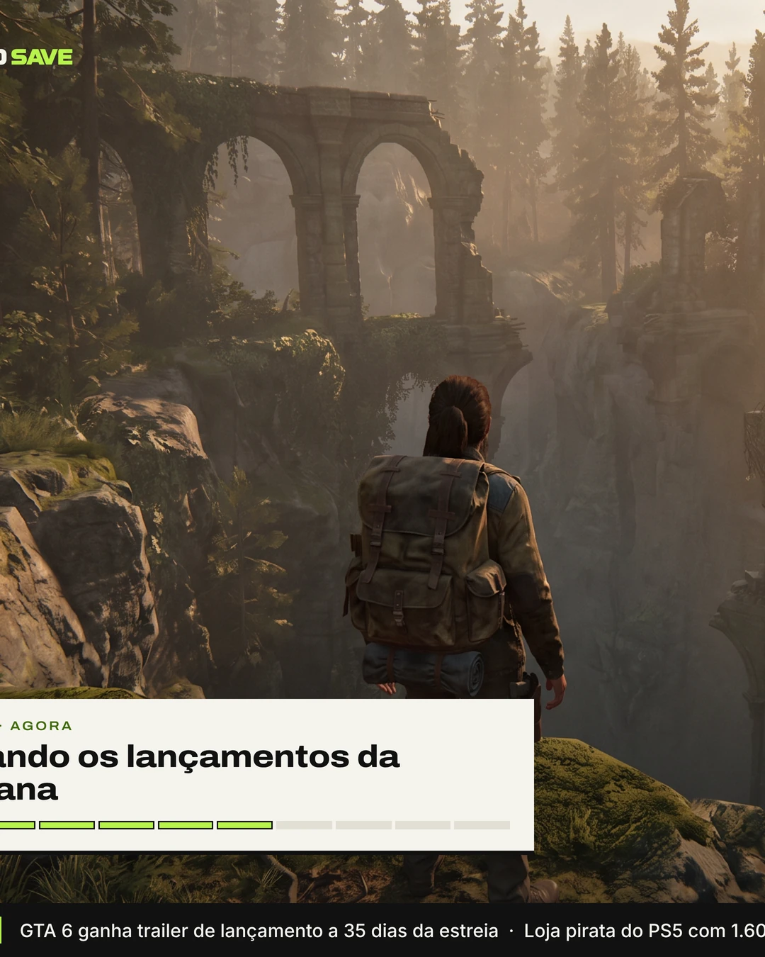 Overlay de transmissão ao vivo do Novo Save sobre um jogo