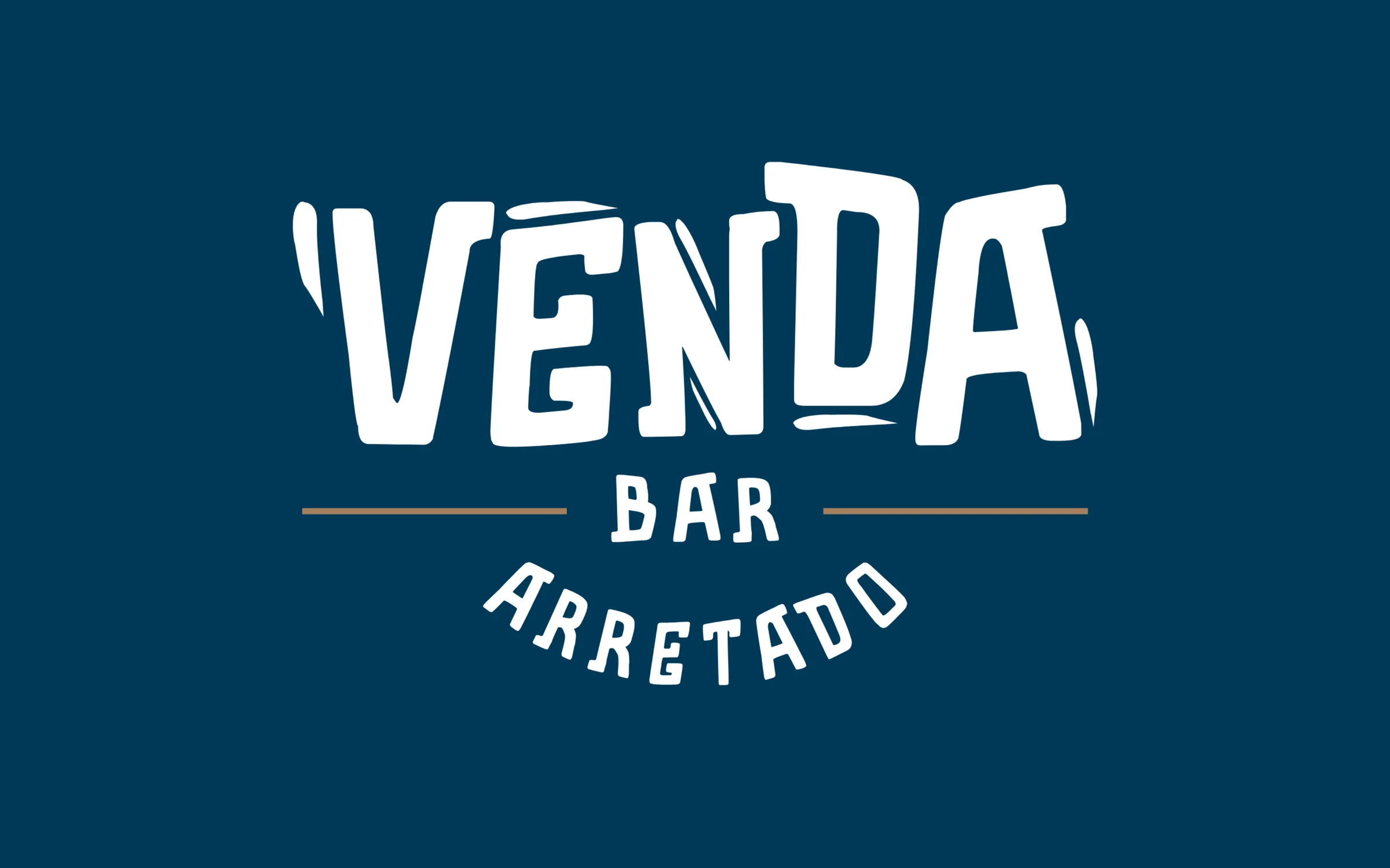 Logo do Venda Bar Arretado em branco sobre azul