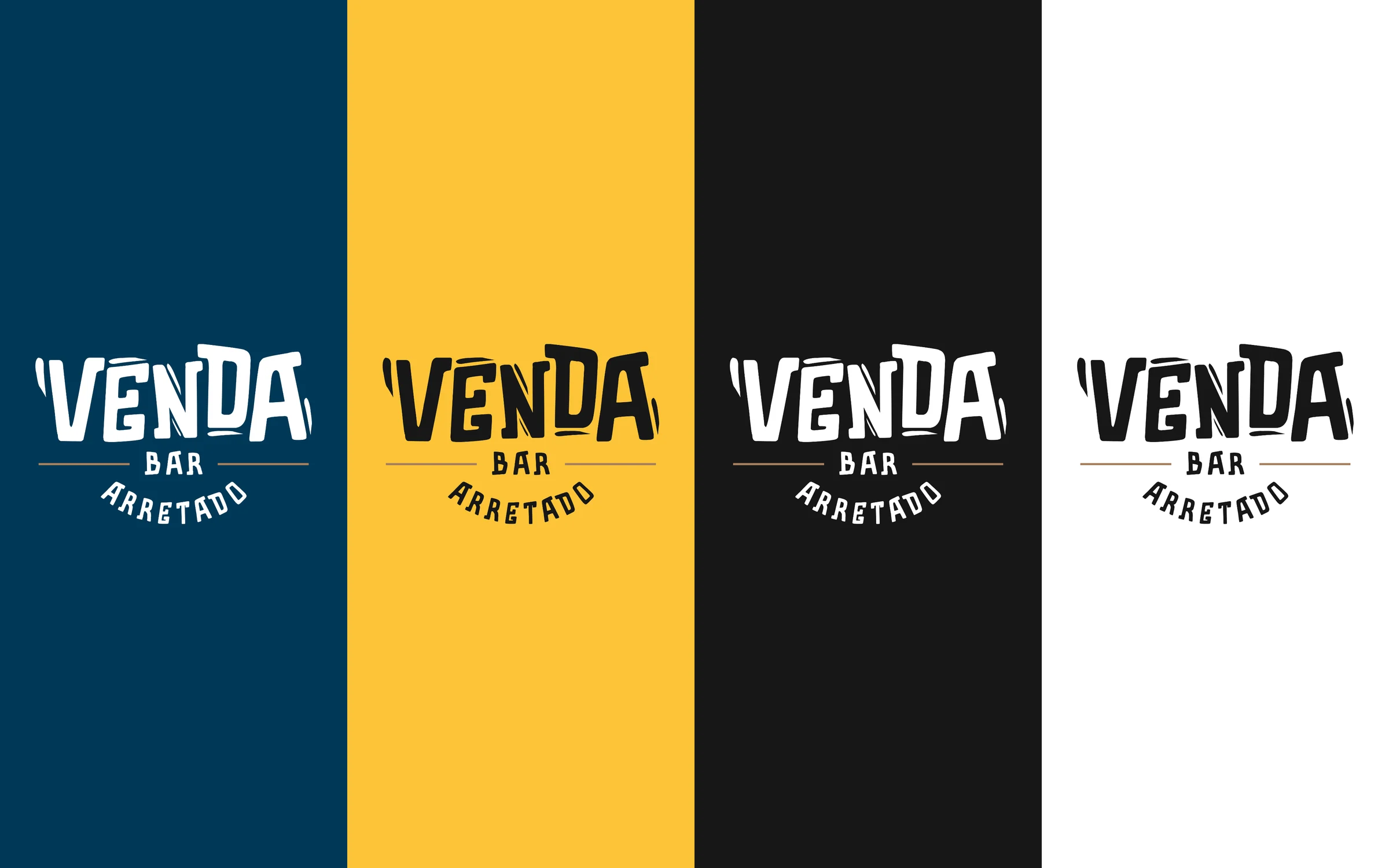 O logo em quatro faixas: azul, amarelo, preto e branco