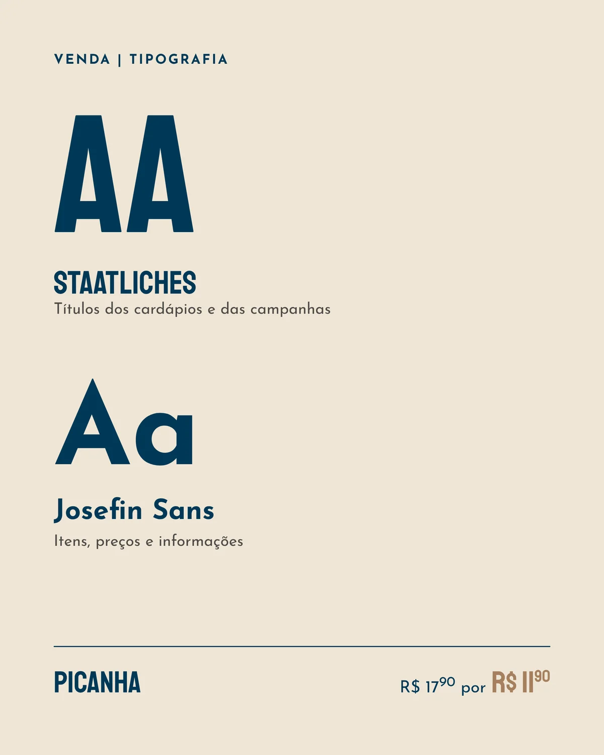 As fontes Staatliches e Josefin Sans
