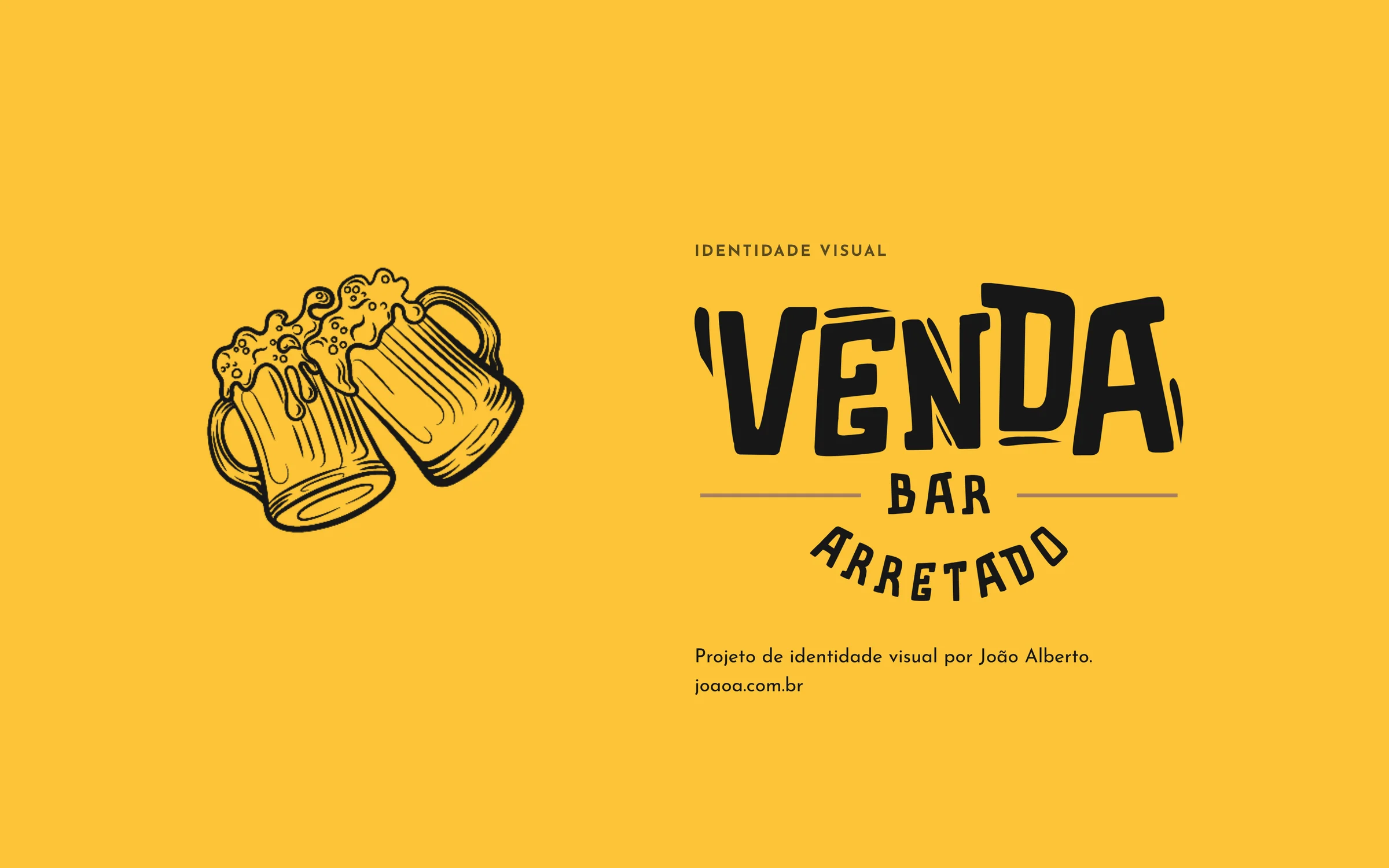 Logo do Venda em preto sobre amarelo e os créditos do projeto