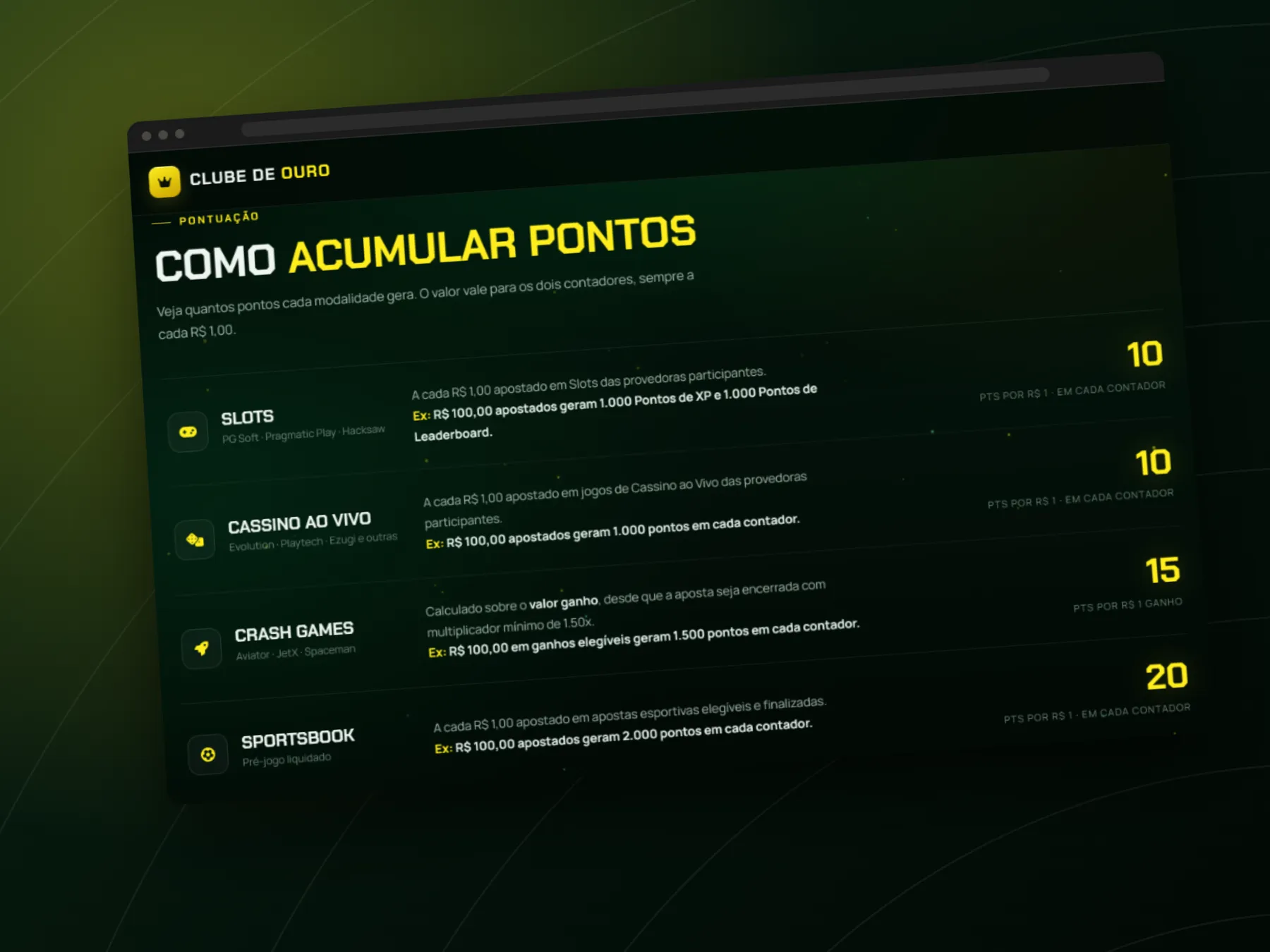 Como acumular pontos