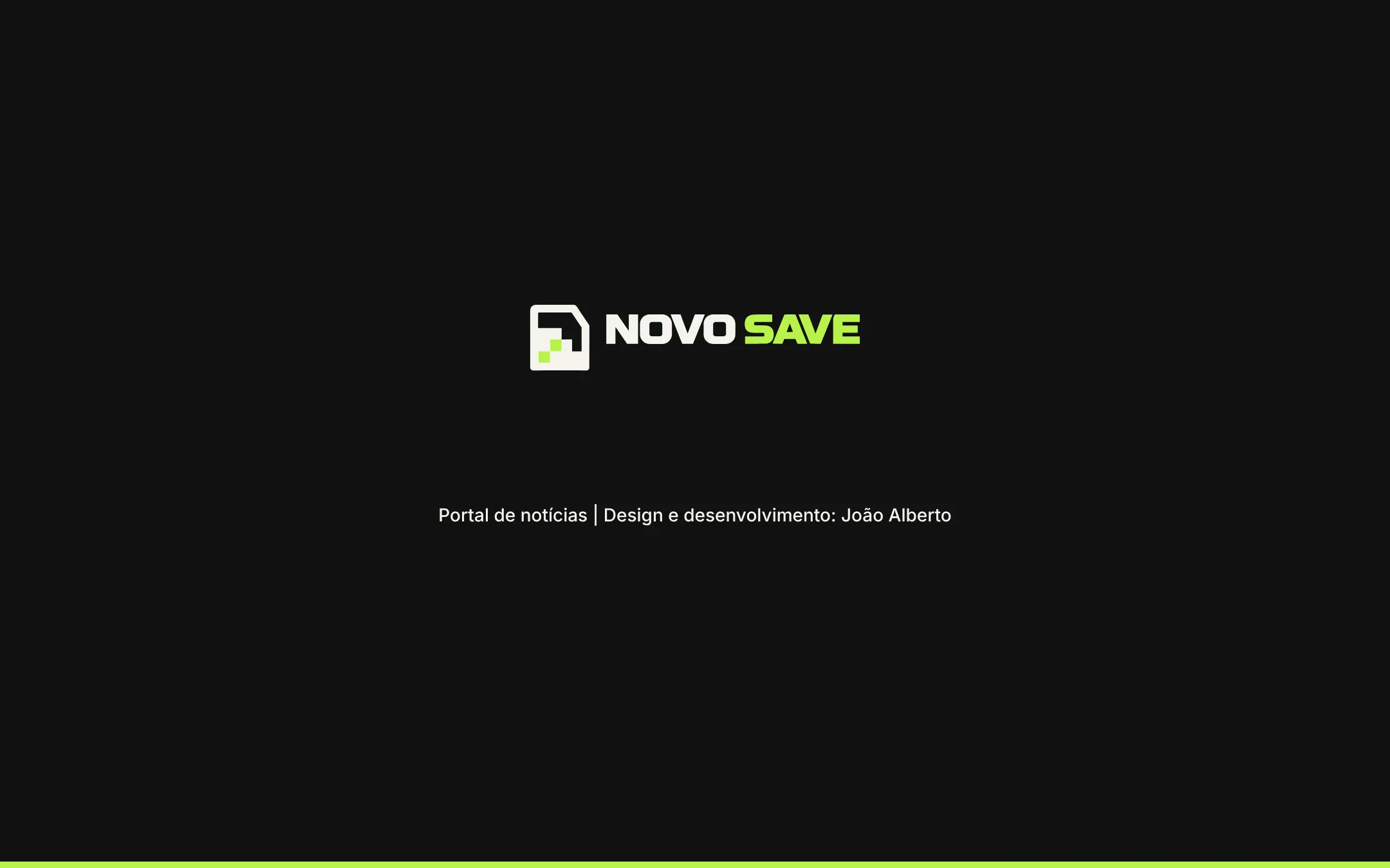 Logo do Novo Save e créditos do projeto