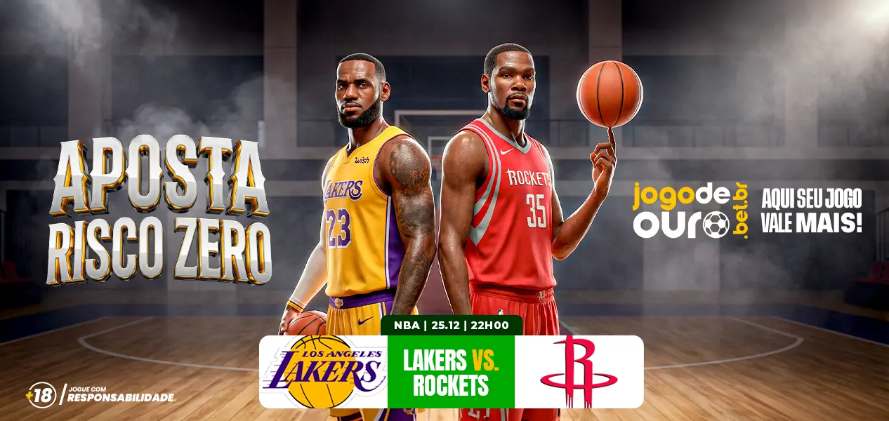 Banner 'Aposta risco zero' para Lakers x Rockets na NBA