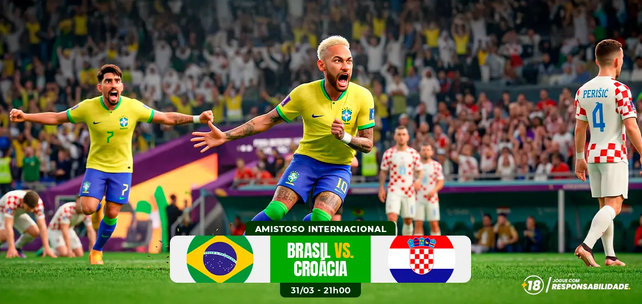 Banner do amistoso internacional Brasil x Croácia
