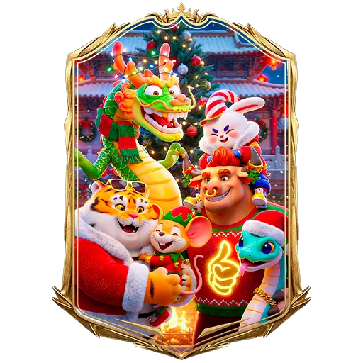 Card da missão Natal Fortunes: personagens da série Fortune com roupas de Natal