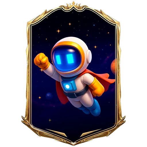 Card da missão Spaceman: astronauta voando pelo espaço