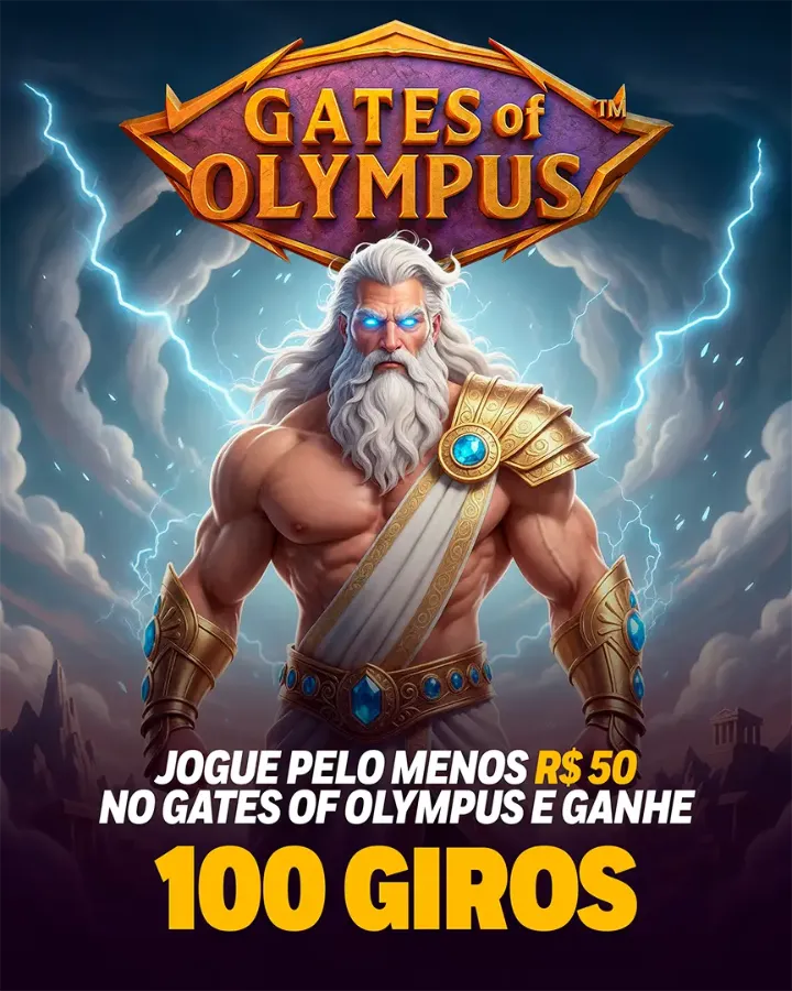 Pop-up do Gates of Olympus: jogue R$ 50 e ganhe 100 giros