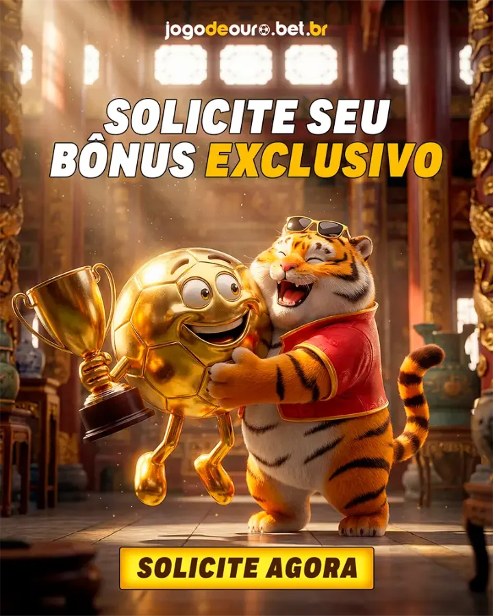Pop-up 'Solicite seu bônus exclusivo' com o tigre e a mascote bola dourada
