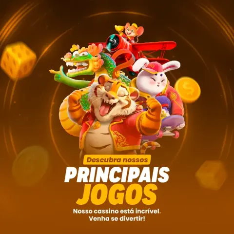 Anúncio quadrado 'Descubra nossos principais jogos' com os personagens da série Fortune