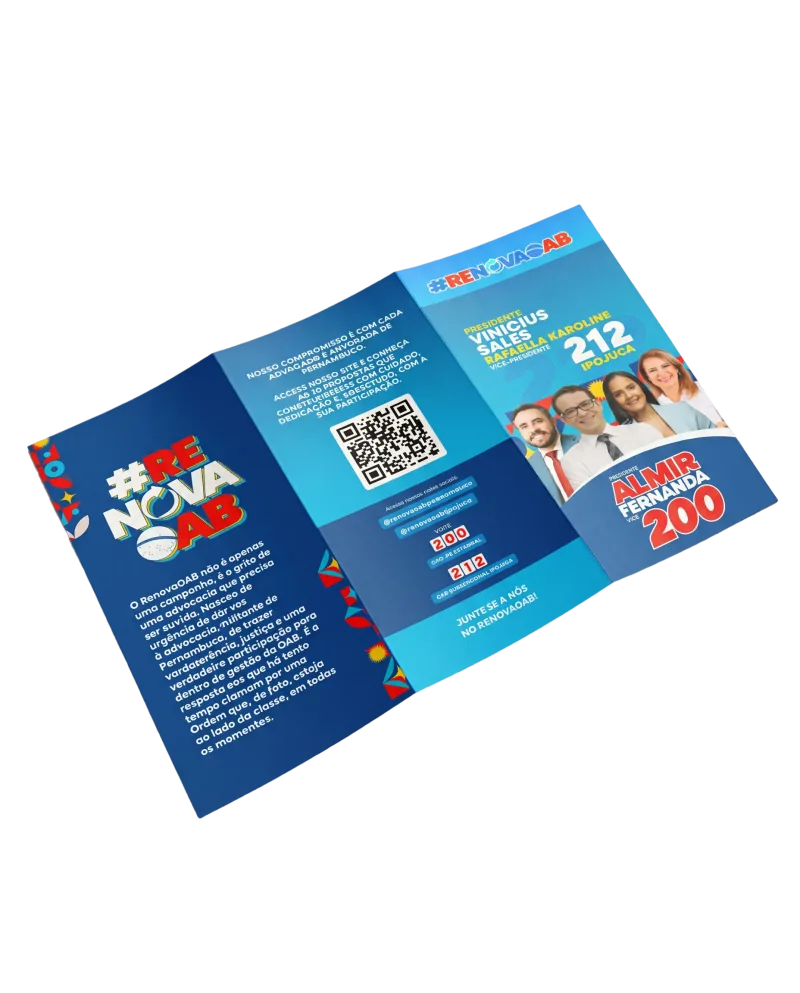 Folder impresso com propostas da campanha