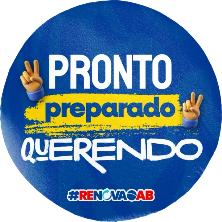 Adesivo circular com mensagem Pronto, preparado e querendo