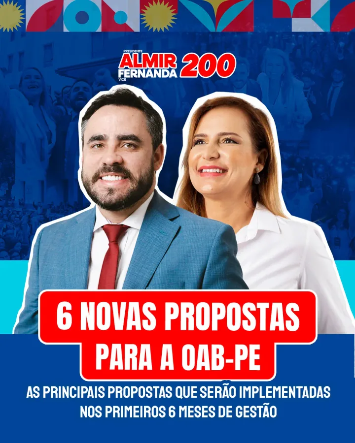 Peça de apresentação das seis novas propostas para a OAB Pernambuco