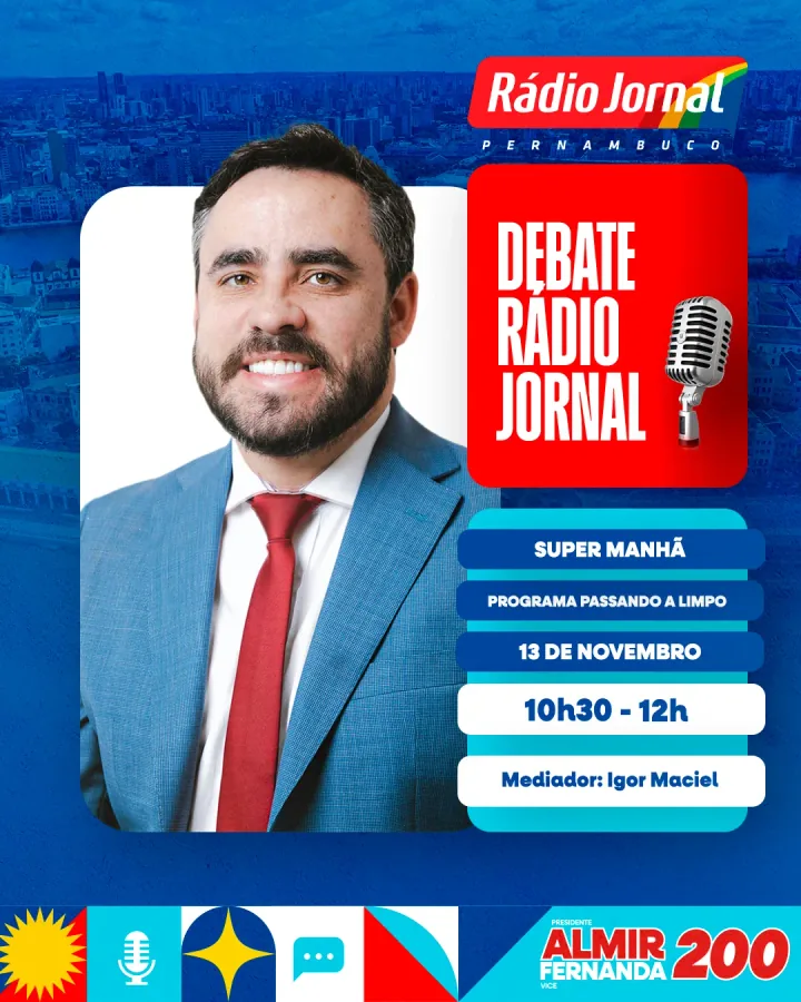 Peça de divulgação do debate na Rádio Jornal