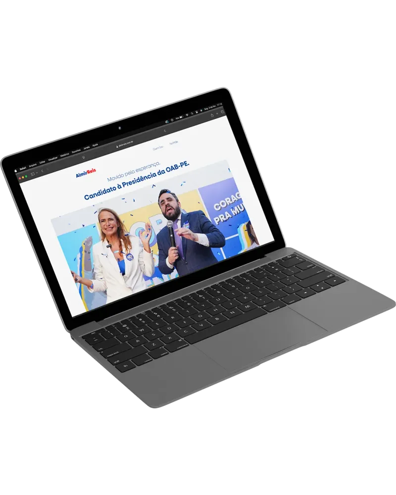 Mockup do website da campanha OAB Pernambuco em notebook